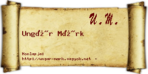 Ungár Márk névjegykártya