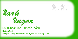 mark ungar business card